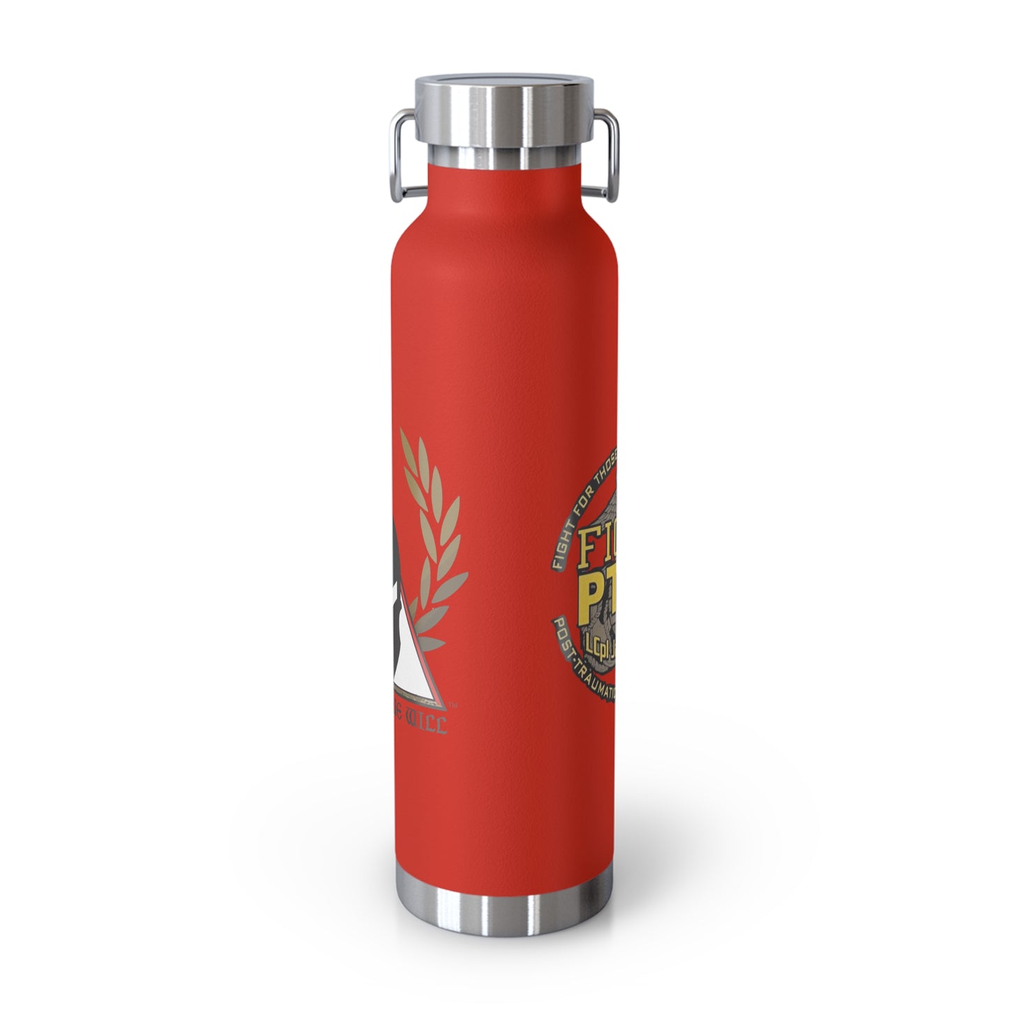 Copper Insulated Water Bottle | Fight PTSD Design | 22oz Travel Flask