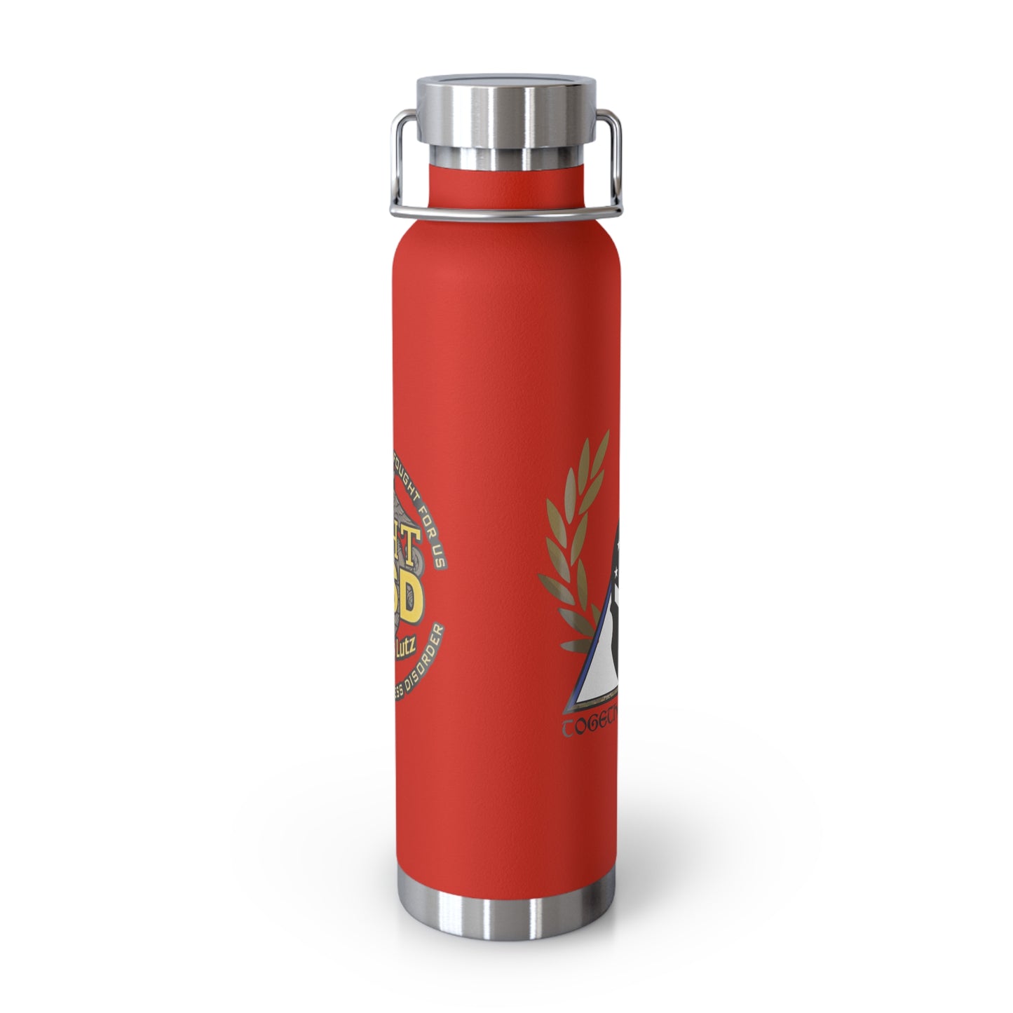 Copper Insulated Water Bottle | Fight PTSD Design | 22oz Travel Flask