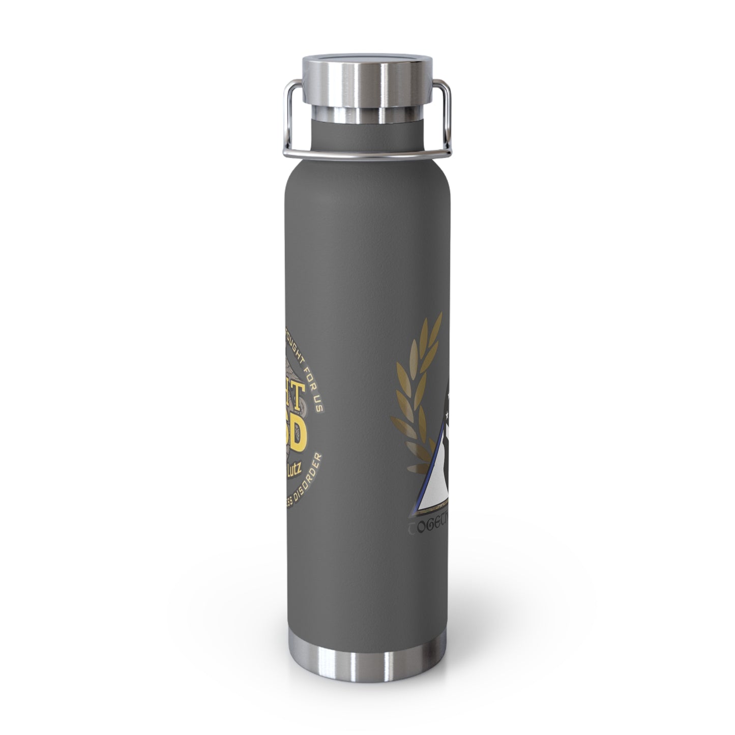 Copper Insulated Water Bottle | Fight PTSD Design | 22oz Travel Flask