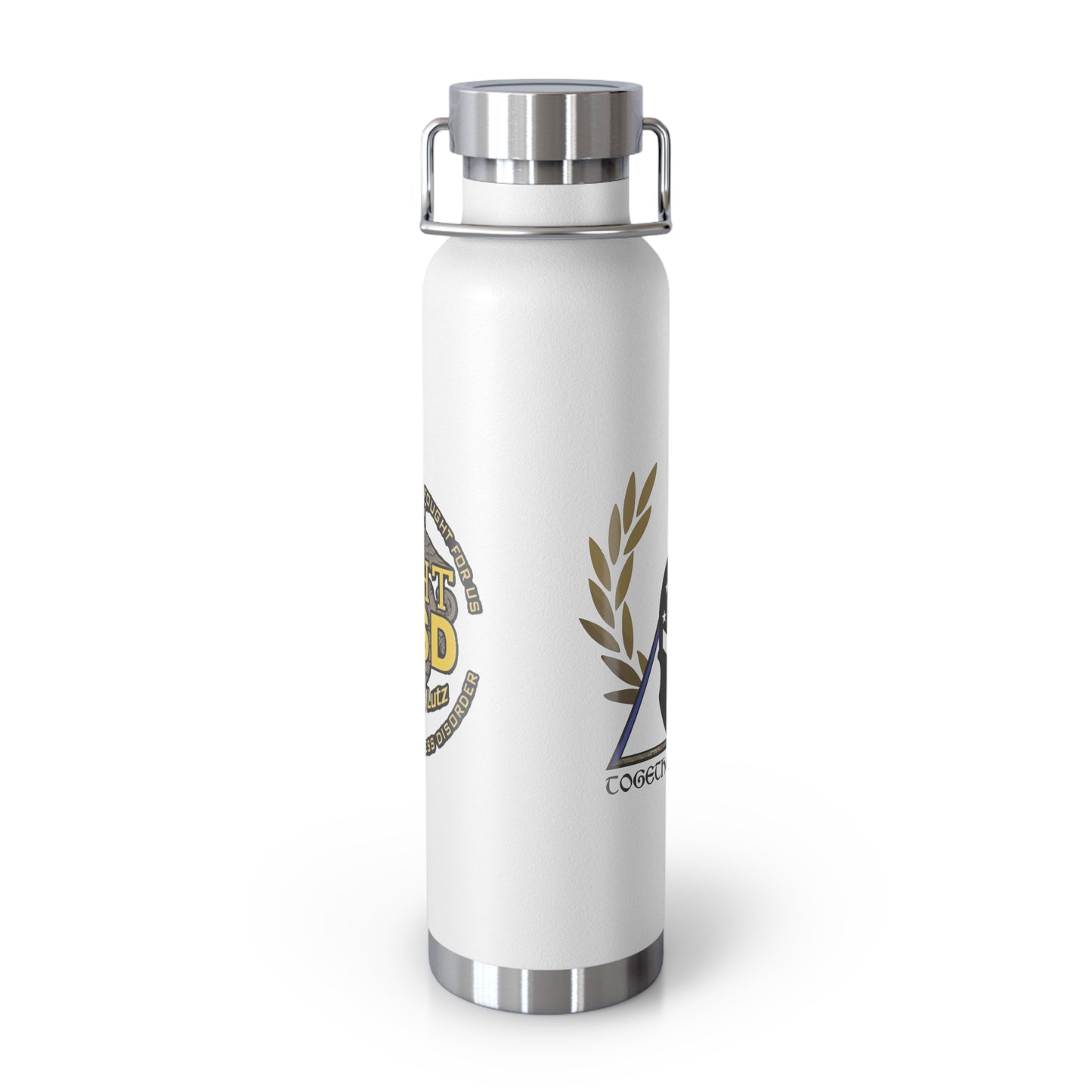 Copper Insulated Water Bottle | Fight PTSD Design | 22oz Travel Flask