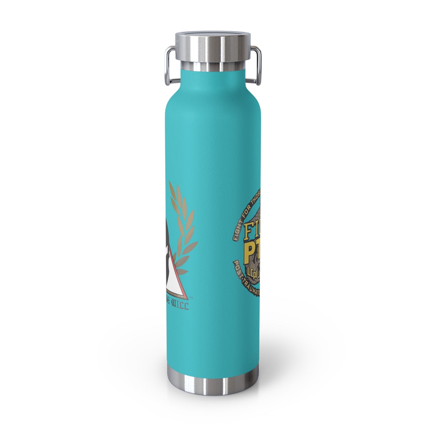 Copper Insulated Water Bottle | Fight PTSD Design | 22oz Travel Flask