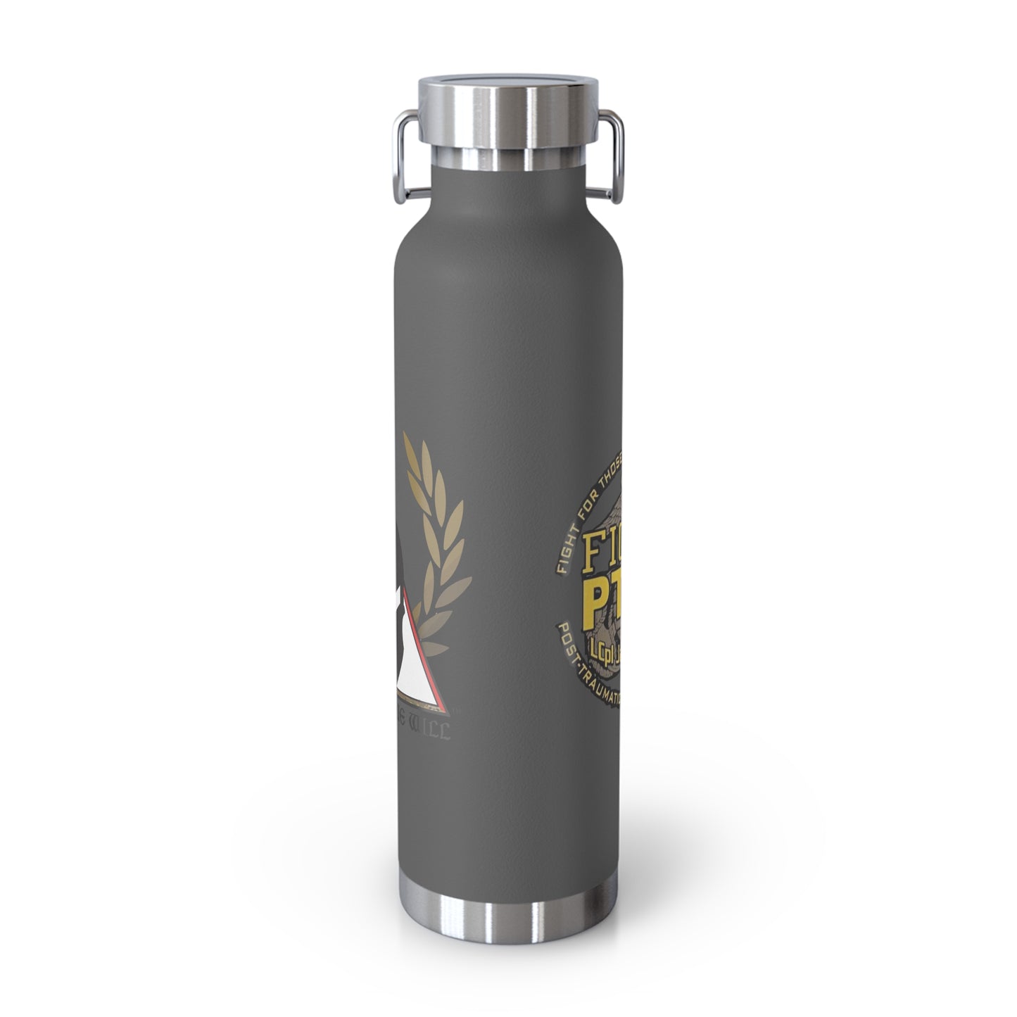 Copper Insulated Water Bottle | Fight PTSD Design | 22oz Travel Flask