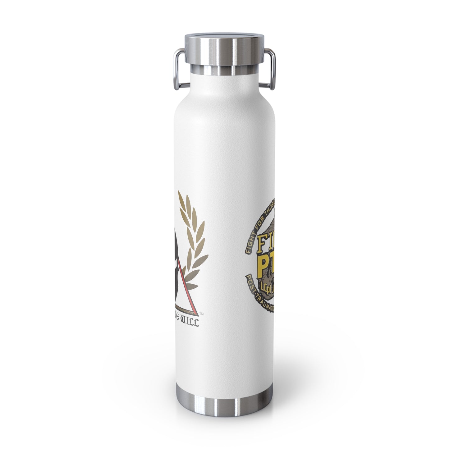 Copper Insulated Water Bottle | Fight PTSD Design | 22oz Travel Flask