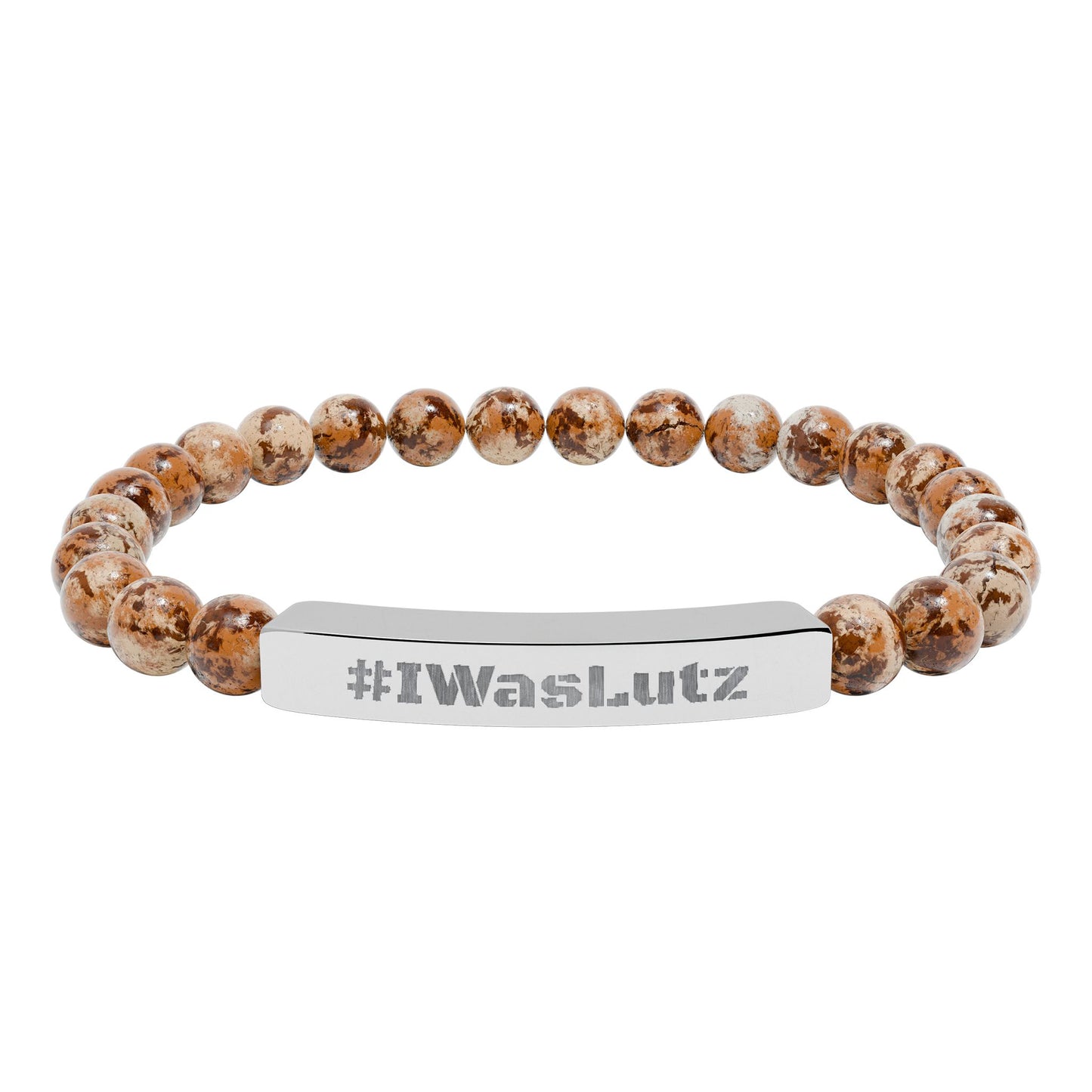 Engraved Natural Stone Bead Bracelet —#IWasLutz