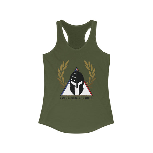 Together We Will Women's Racerback Tank Top - Empowering Athletic Shirt