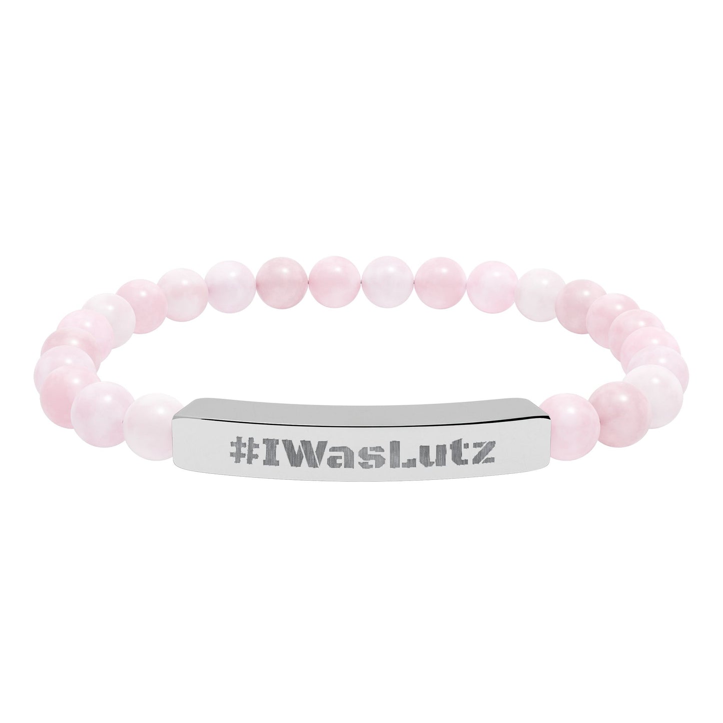 Engraved Natural Stone Bead Bracelet —#IWasLutz