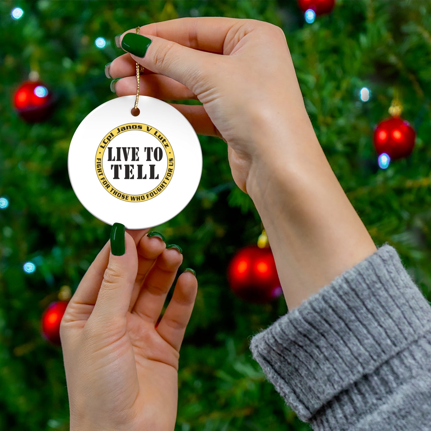 Live To Tell Ceramic Ornament — Memorial Keepsake Star (Fight for Those Who Fought For Us)