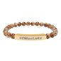 Engraved Natural Stone Bead Bracelet —#IWasLutz