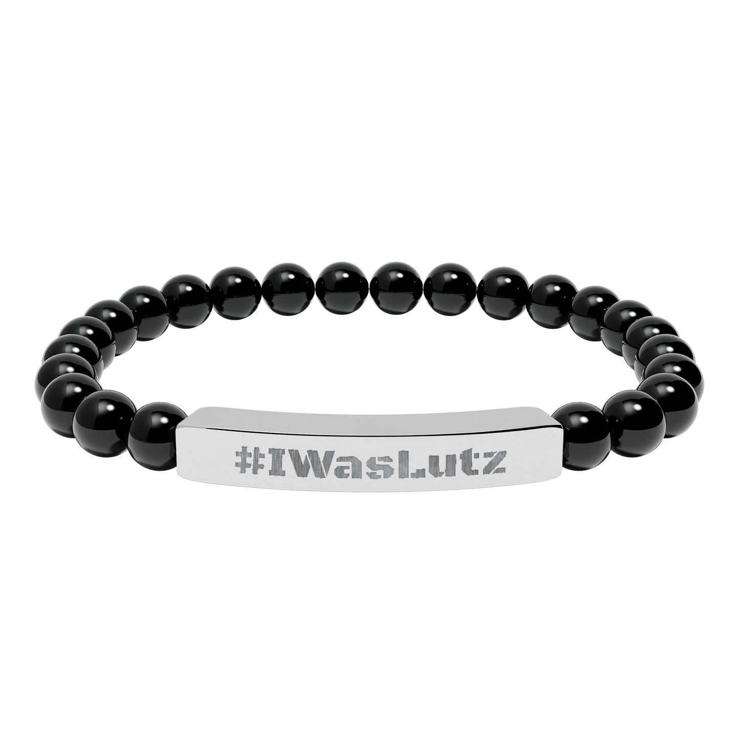 Engraved Natural Stone Bead Bracelet —#IWasLutz