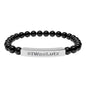 Engraved Natural Stone Bead Bracelet —#IWasLutz