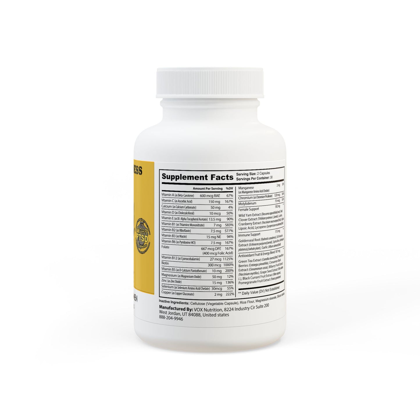 Multivitamin for Women Supplement (60 Capsules)