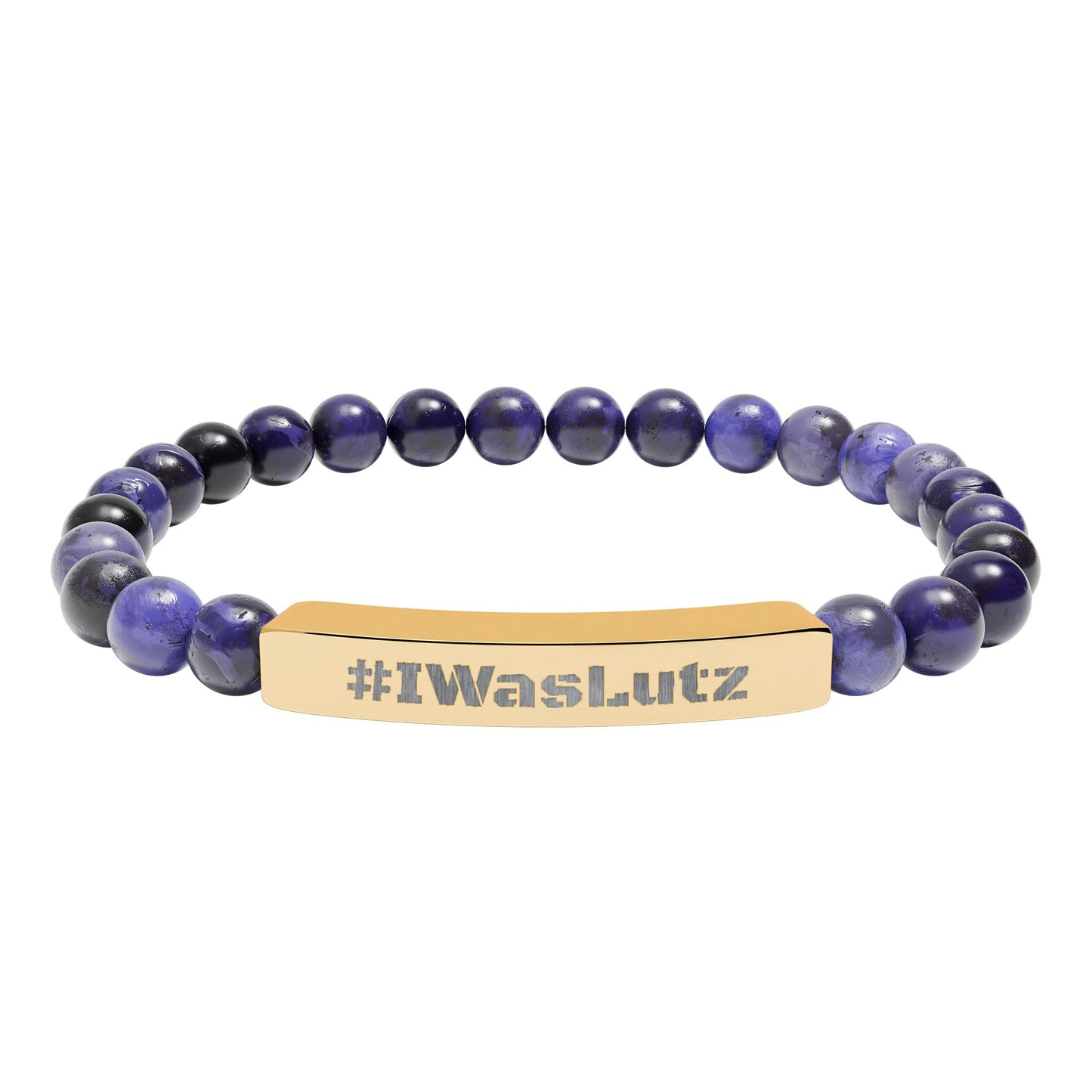 Engraved Natural Stone Bead Bracelet —#IWasLutz