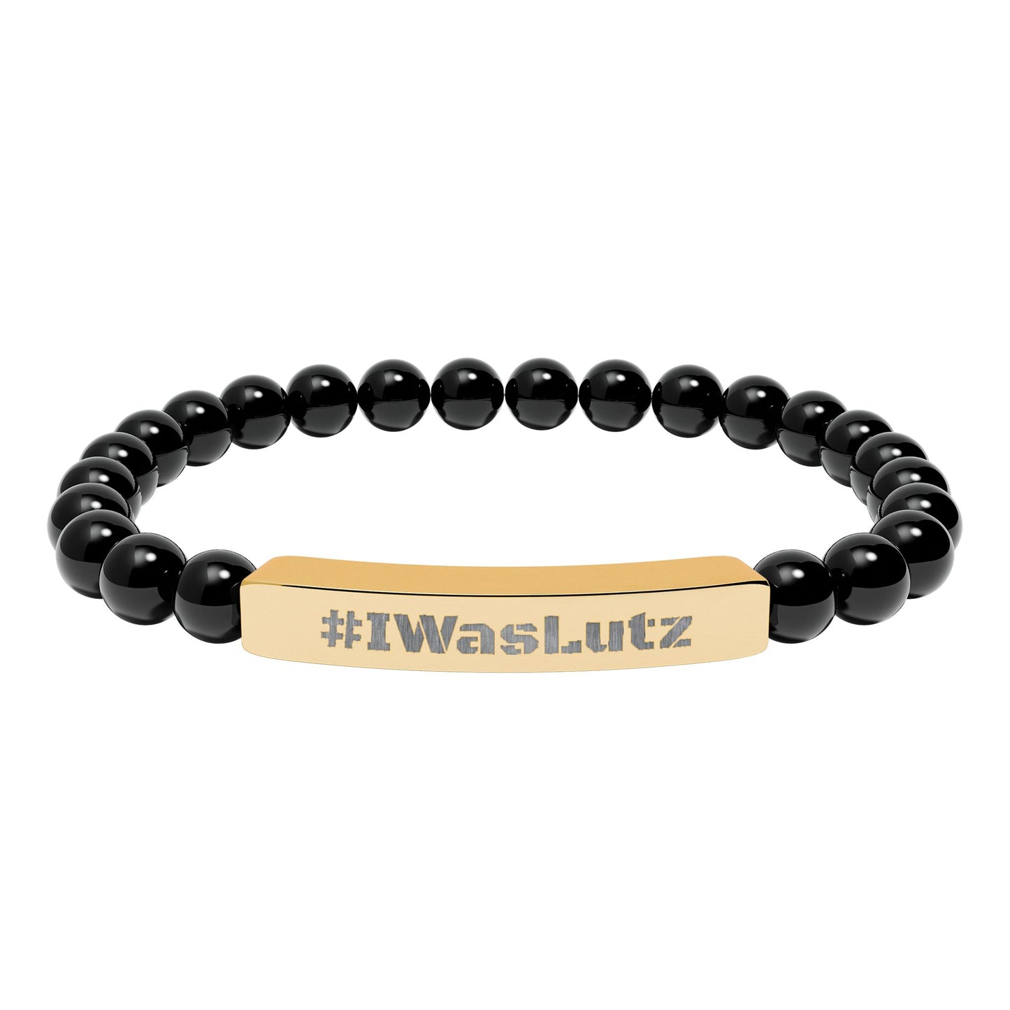 Engraved Natural Stone Bead Bracelet —#IWasLutz