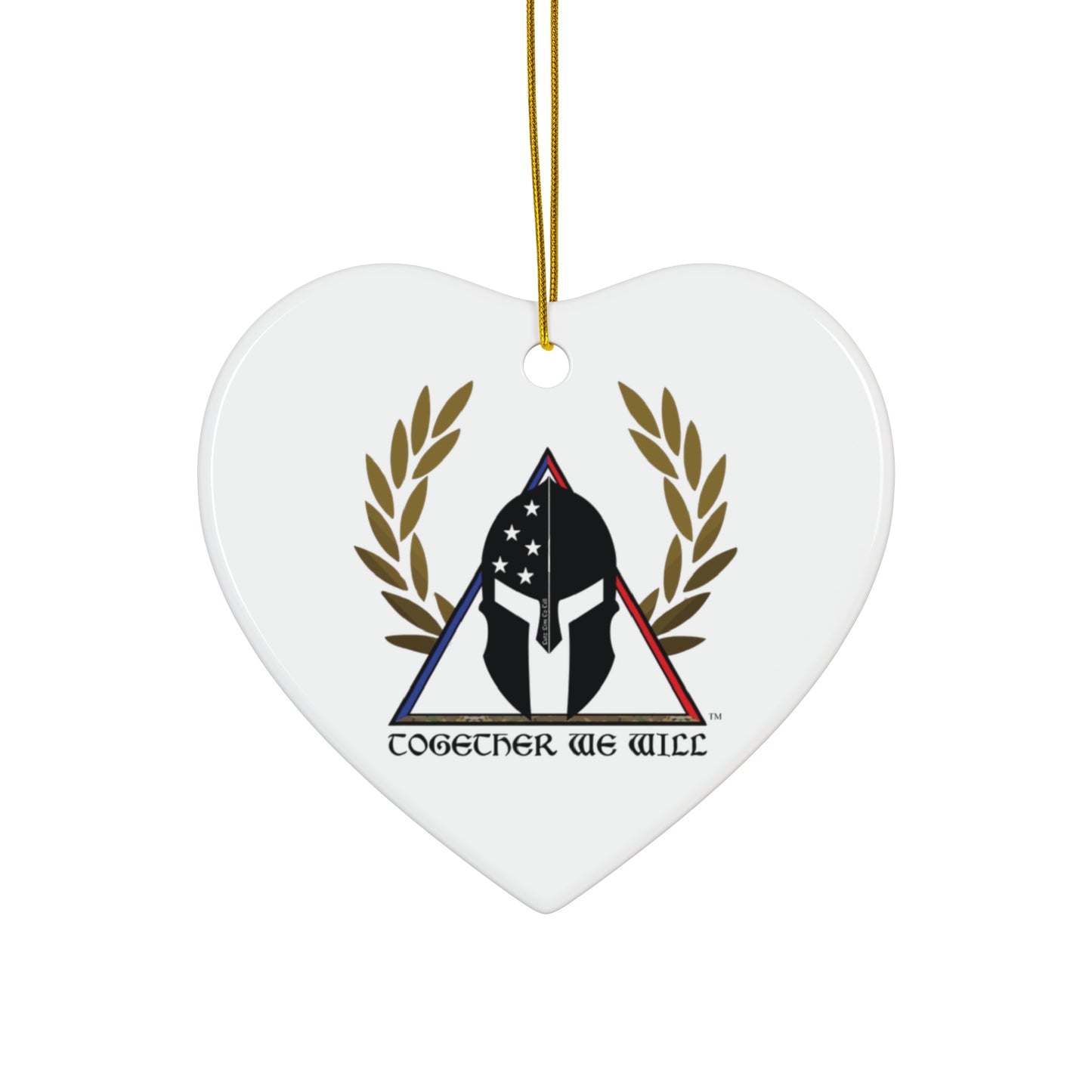Spartan Helmet Ceramic Ornament – 'Together We Will' Star-Shaped Holiday Decoration
