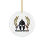 Spartan Helmet Ceramic Ornament – 'Together We Will' Star-Shaped Holiday Decoration