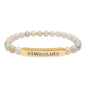 Engraved Natural Stone Bead Bracelet —#IWasLutz
