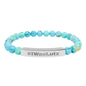 Engraved Natural Stone Bead Bracelet —#IWasLutz