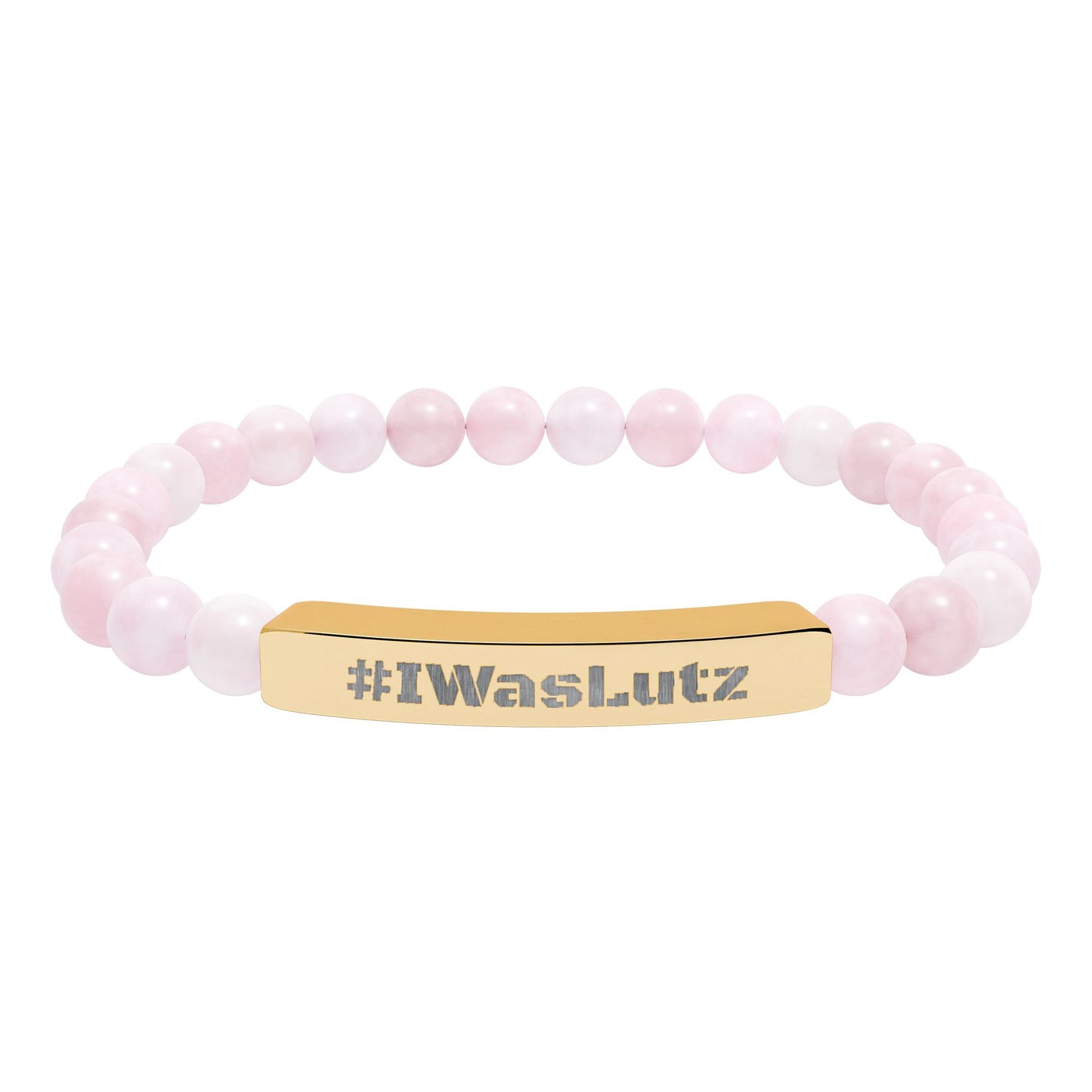 Engraved Natural Stone Bead Bracelet —#IWasLutz