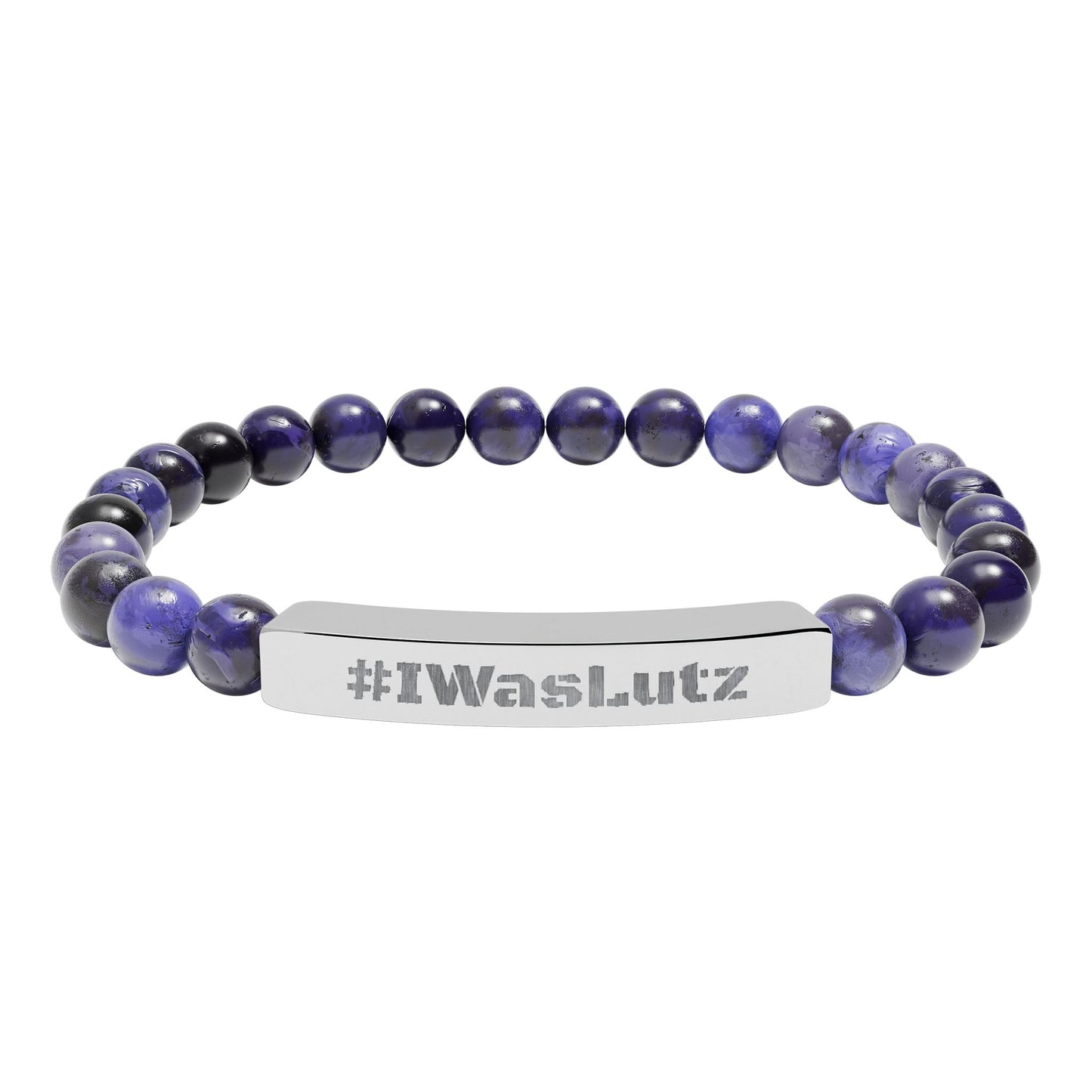 Engraved Natural Stone Bead Bracelet —#IWasLutz