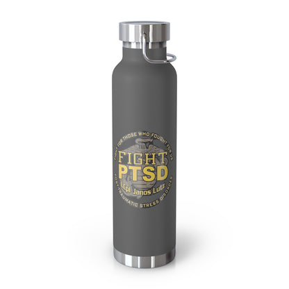 Copper Insulated Water Bottle | Fight PTSD Design | 22oz Travel Flask